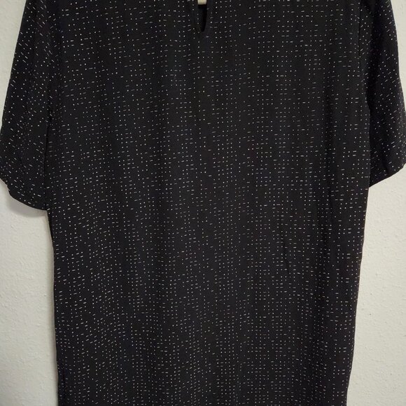 Eileen Fisher Morse Code Black Chic Tencel Blouse 12 - Picture 5 of 8